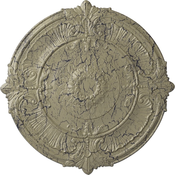 Ekena Millwork Attica Ceiling Medallion (Fits Canopies up to 3 3/4"), 39 1/2"OD x 2 1/2"P, Castle Stone Crackle CM39ATCSC - main